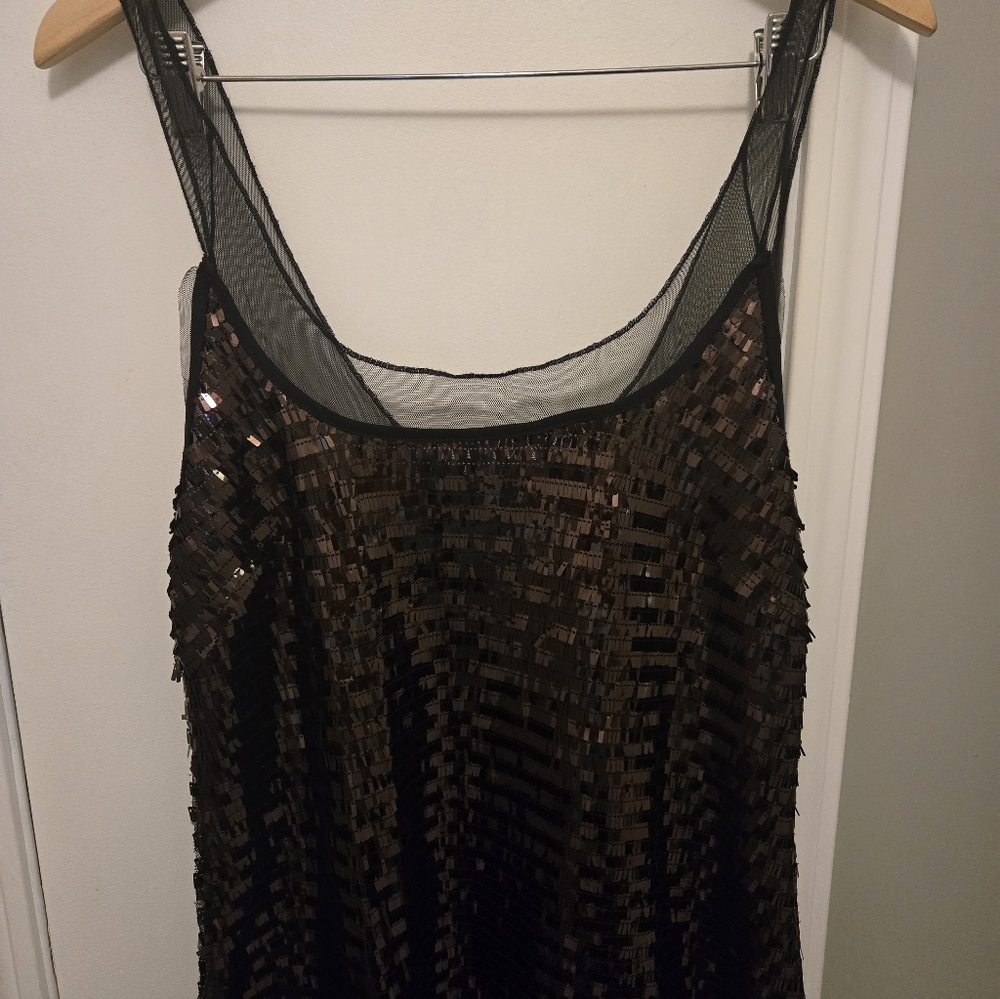 Free People Intimately Disco Fever Mini Slip Chocolate Brown/Black Combo Large - Picture 7 of 14